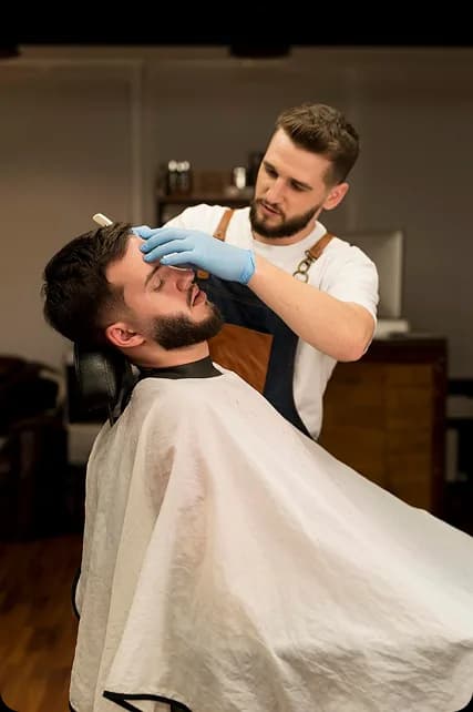 Inside a barbershop